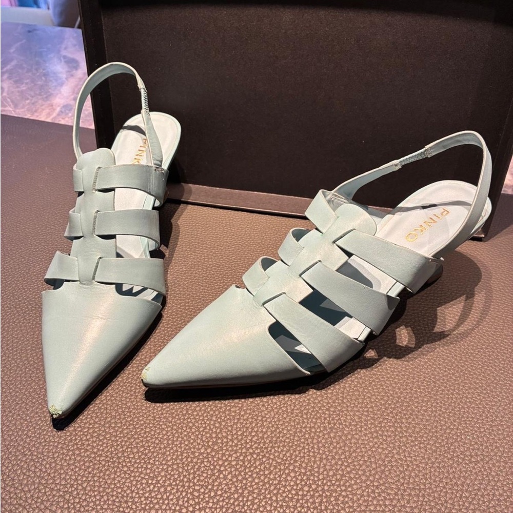 Pinko turquoise Sandals  with Strappy Design